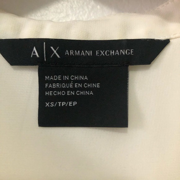 ARMANI EXCHANGE Womens White Pleated Button-Down Sleeveless Top Blouse XS - Picture 4 of 4